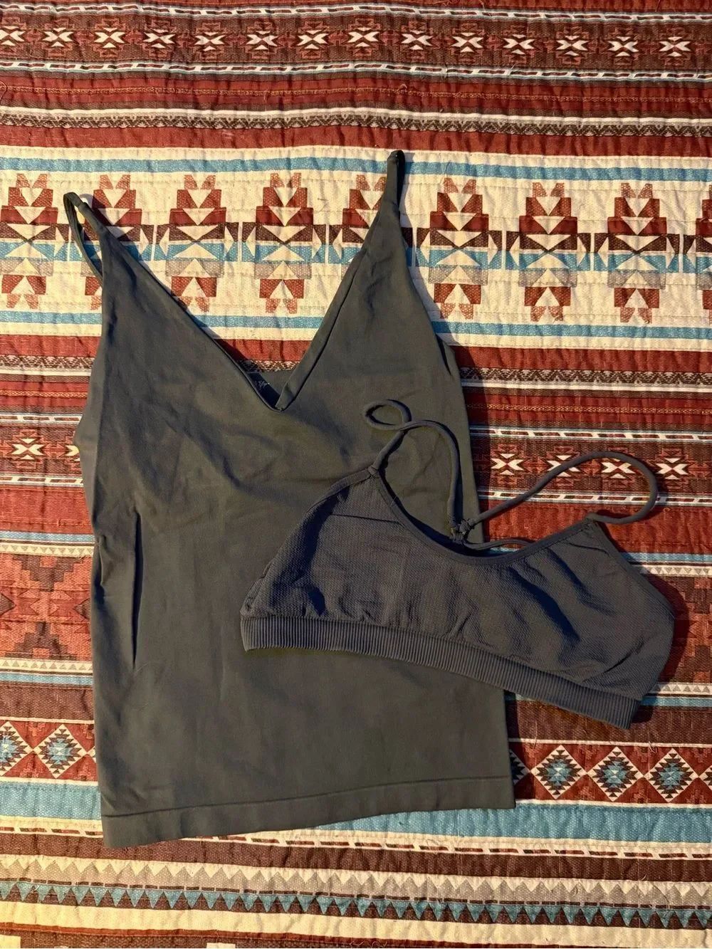 Free People Charcoal Gray Stretch Cami & bralette bundle size medium